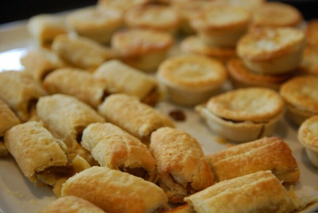 Mini Sausage Rolls and Party Pies