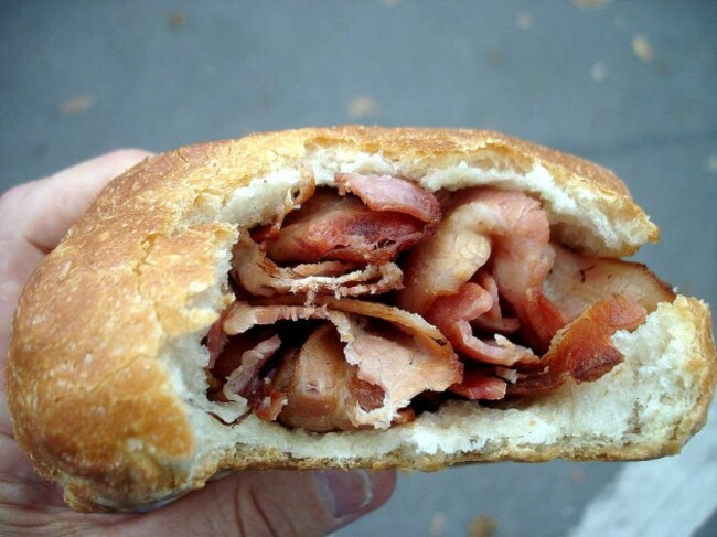 Waitrose in Stroud, bacon roll - yummy!!