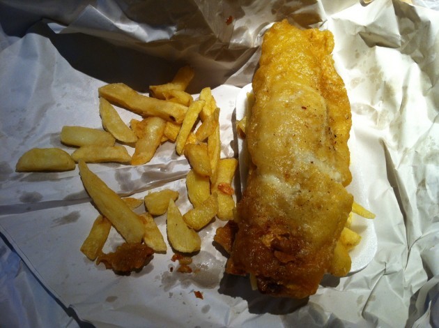 Fish & chips from Top of the Town in Newcastle (Northern Ireland)