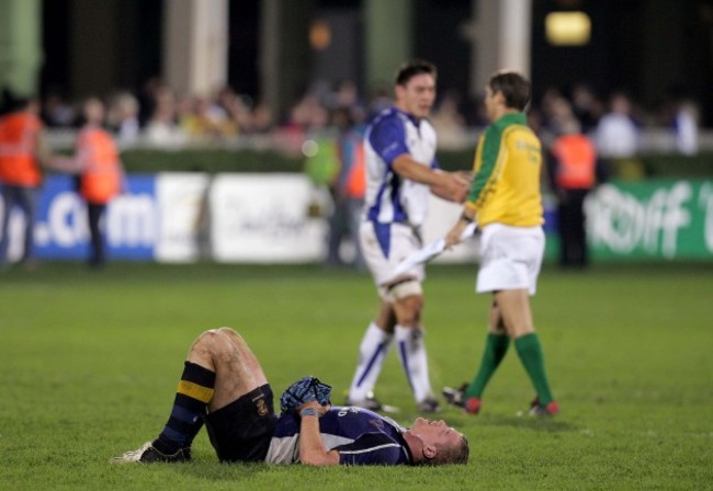 Jamie Heaslip lies in despair