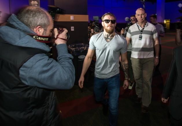Conor McGregor arrives for today's media event