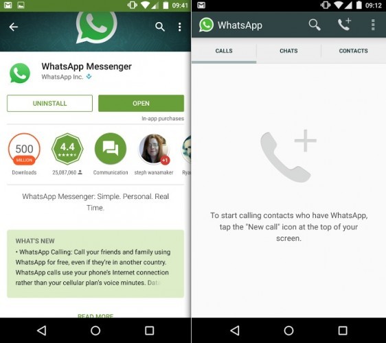 Whatsapp voice calls