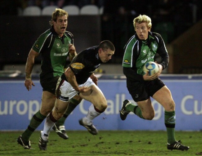 Mark McHugh gets past Matthew Burke