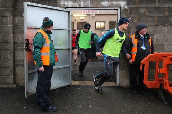 Dublin make their way out for their warm up