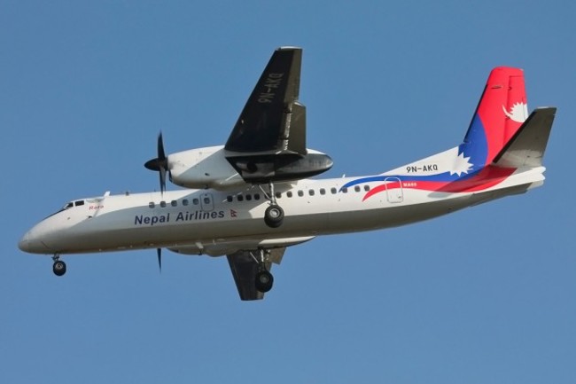 Nepal_Airlines_Xian_MA60_in_new_livery_on_approach_into_Kathmandu