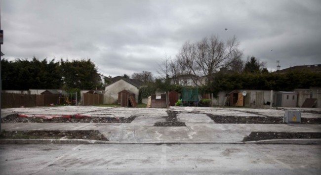 Newbridge Fire Remains. Six garden sheds