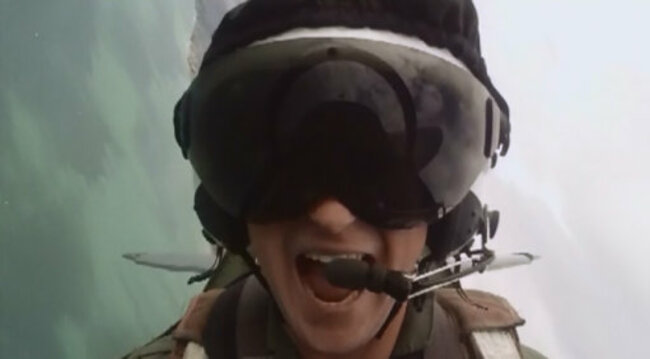 Prince Harry flies in a Spitfire