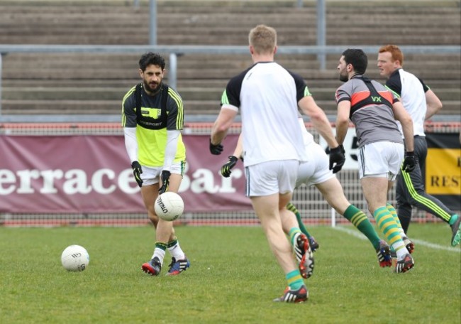 Paul Galvin warms up