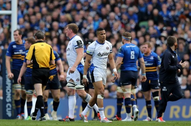 Anthony Watson leaves the pitch after being sin binned