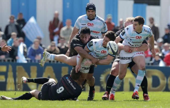 Henry Chavancy and Jonathan Sexton with Richard Wigglesworth and Mako Vunipola