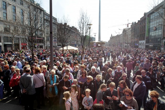 Pictured is the crowd taking part in the