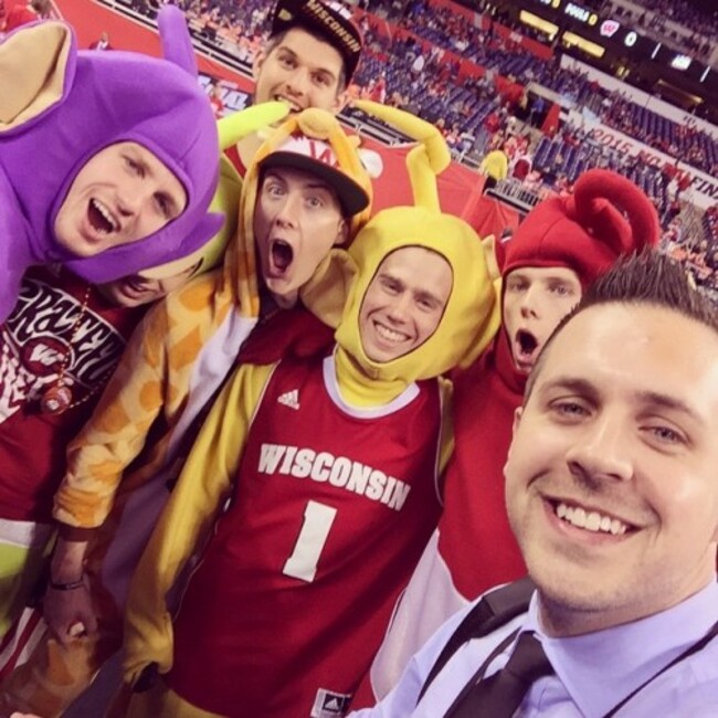 Because nothing strikes fear in an opponent quite like a Teletubby. #nationalchampionship #marchmadness #FinalFour