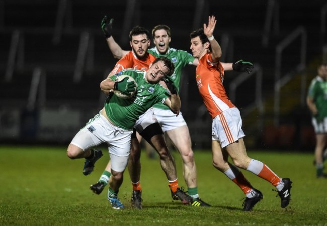 Jamie Clarke and Peter Carragher with Declan McCusker