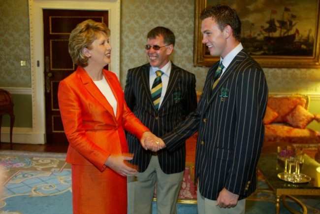 Mary McAleese and Willie O'Brien meet Andy Lee