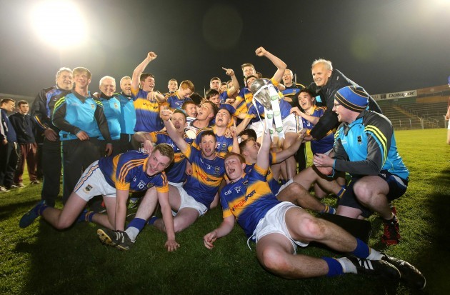 Tipperary celebrate with the trophy after the game