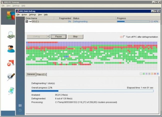 AVG Disk Defrag from PC Tuneup 2011