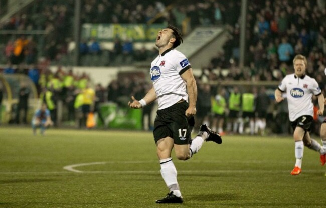 Richie Towell celebrates scoring a late goal