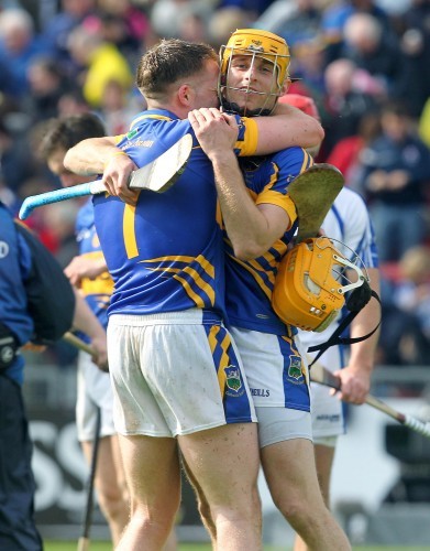 Padraic Maher and Shane McGrath celebrate at the end of the game