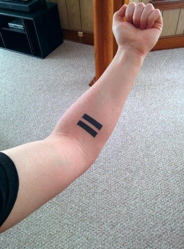 equal symbol tattoo