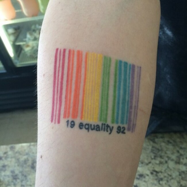 I just saw the coolest tattoo ever!!! #tattoo #gay #equality