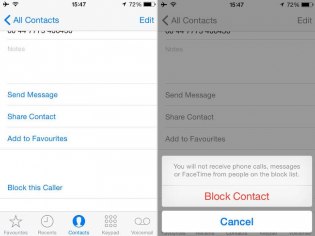 iOS Block call