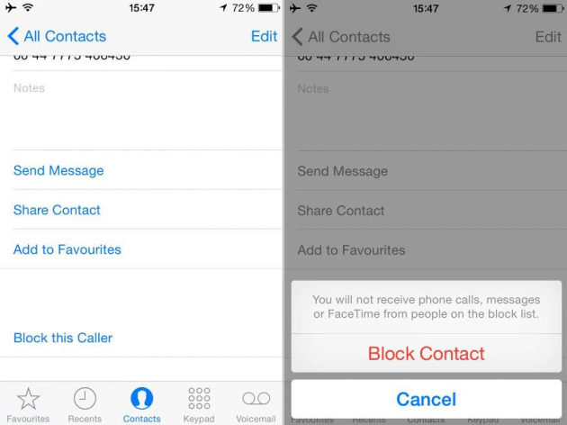 iOS Block call