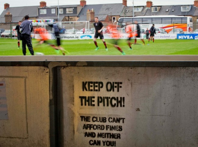 Bohemians warm up before the game