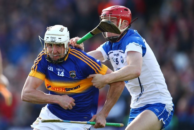 Patrick Maher is tackled by Tadhg de Burca