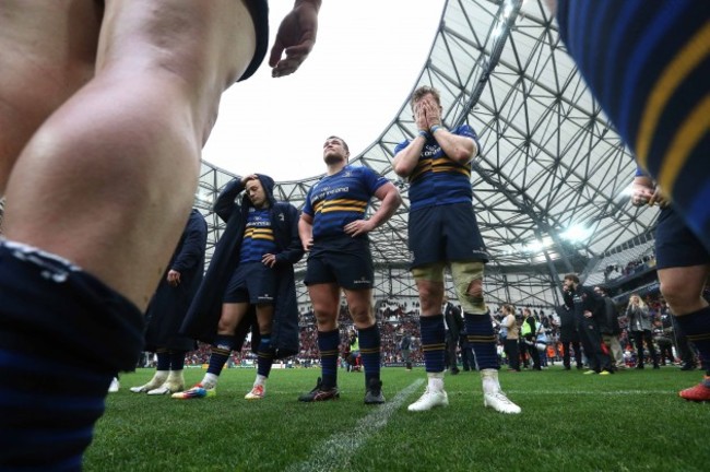 Ian Madigan, Jack McGrath and Jamie Heaslip dejected