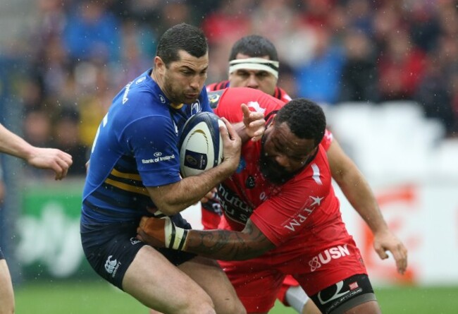 LeinsterÕs Rob Kearney and ToulonÕs  Mathieu Bastareaud
