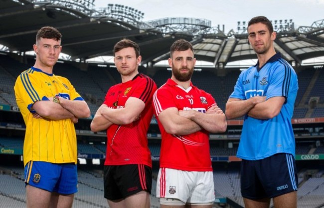Neil Collins and Donal O&Otilde;Hare with Colm O&Otilde;Driscoll and James McCarthy