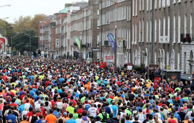 General view of Dublin Marathon as it makes its way down Lesson Street