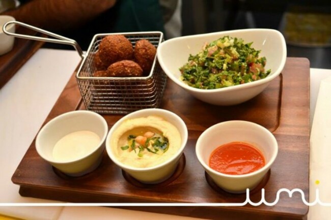 The Falafel Plate with Tabouleh Salad, Hummus ...