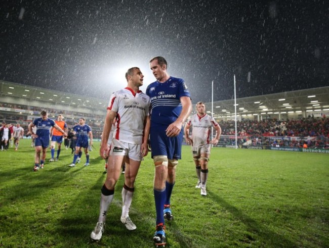 Tommy Bowe with Devin Toner