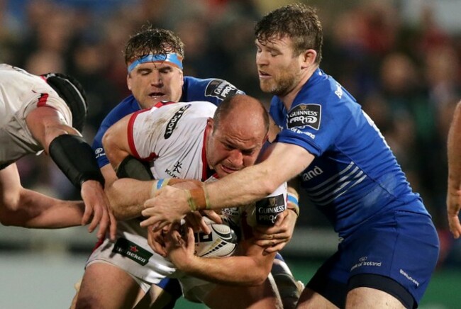 Rory Best with Jamie Heaslip and Gordon D'Arcy