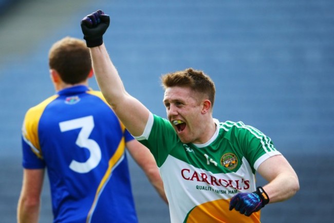 Nigel Dunne celebrates scoring a goal