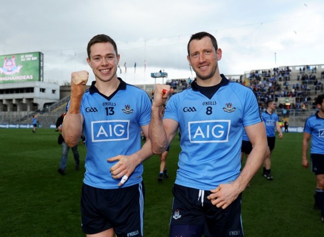 Dean Rock and Denis Bastick celebrate