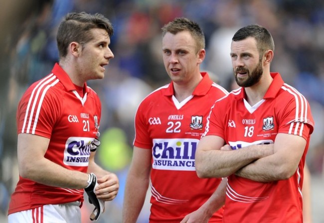 Daniel Goulding, Paul Kerrigan and Noel Galvin dejected