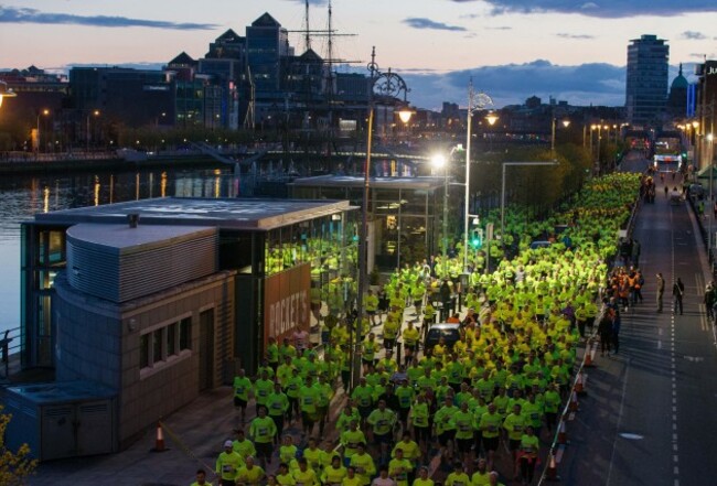 Competitors make their way down North Wall quay