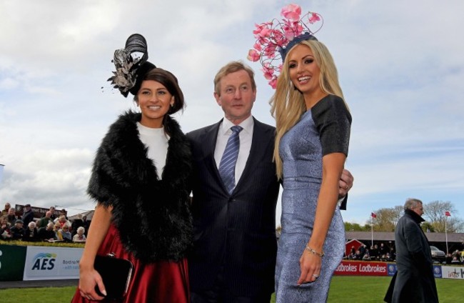 Enda Kenny with Kirsty Farrell and Rosanna Davison