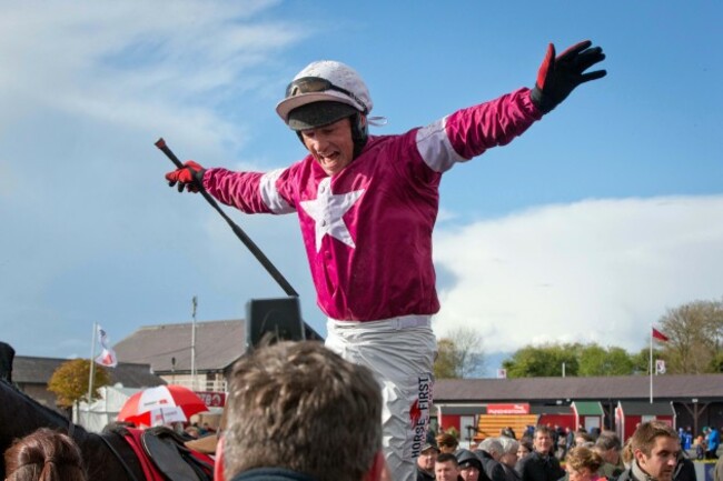 Paul Carberry celebrates winning