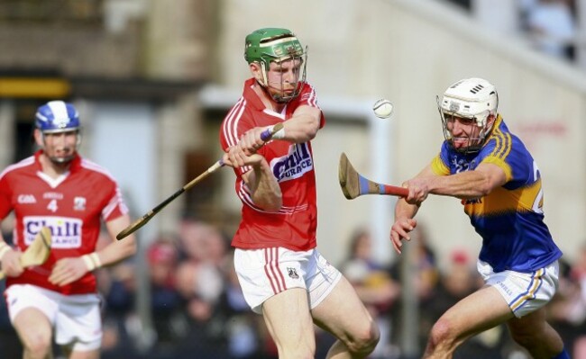 Cormac Murphy in action against Sean Maher