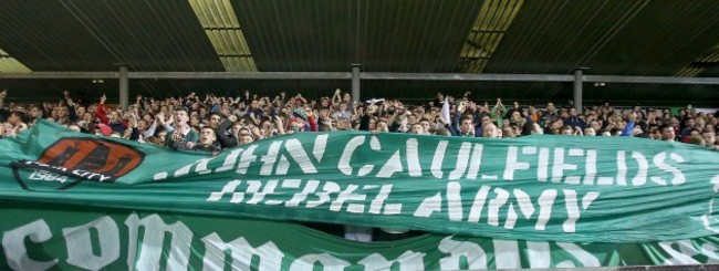 Cork supporters in the shed end