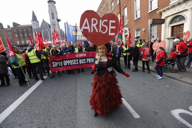 May Day demonstration in Dublin. Pictu