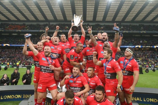 Toulon lift the Champions Cup Trophy