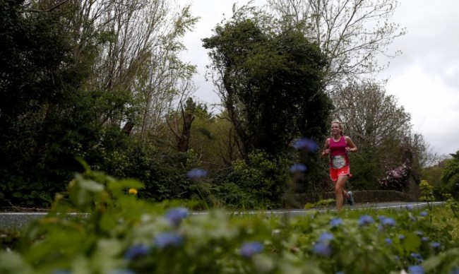 A competitor pictured today running in the Irish leg of the Wings for Life World Run