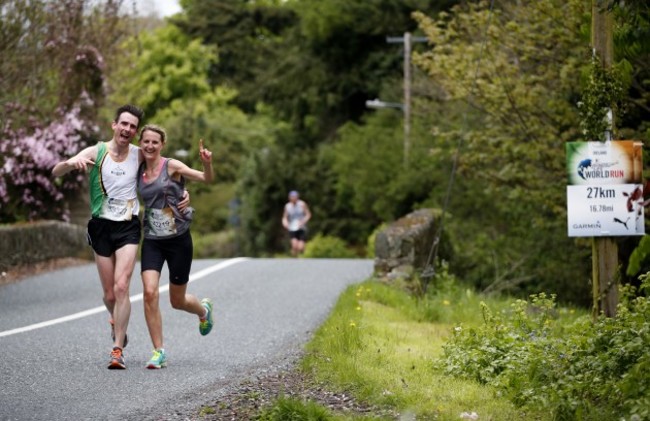 Competitors pictured today running in the Irish leg of the Wings for Life World Run