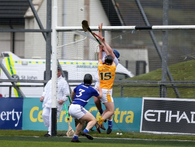 Conor Johnton scores a goal past Enda Rowland