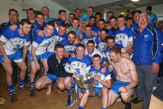 Waterford players celebrate with the cup