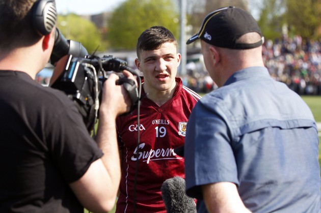 Damien Comer is interviewed after the game